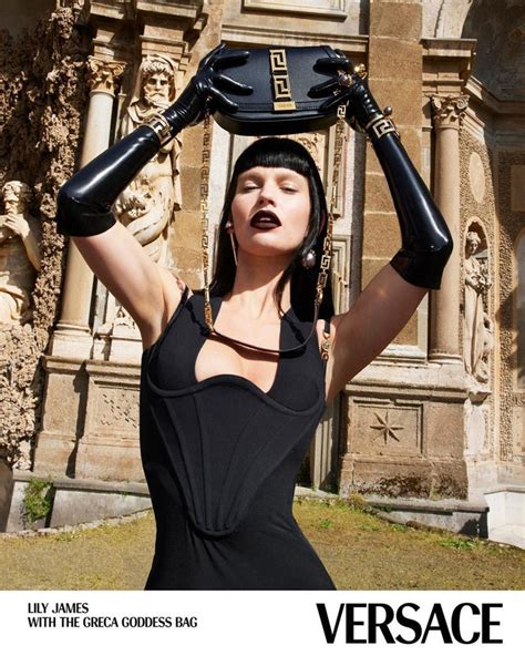 lily james versace ad